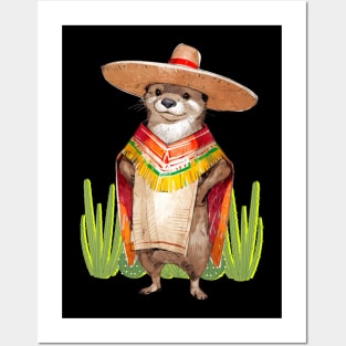 Otter Wearing a Poncho Posters and Art
